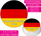 GERMANY FLAG EDIBLE WAFER & ICING PERSONALISED CAKE TOPPERS BIRTHDAY PARTY WORLD