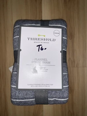 THRESHOLD Franela Rayas Estándar Falsa Cambray 100% Algodón Acolchado Nuevo con Etiquetas Foto 1 de 4