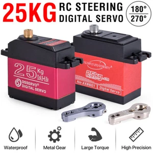 25KG Digital Servo Waterproof High Torque w/ 25T Arm for 1/8 1/10 1/12 RC Car UK - Picture 1 of 23