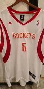 RARE VTG NBA Reebok Houston Rockets Bonzi Wells Jersey 6 SEWN Mens XXL White - Picture 1 of 9