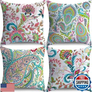 NIGHTWISH Outdoor Pillow Covers 16x16 Set of 4 Waterproof Outdoor Decorative  - Picture 1 of 5