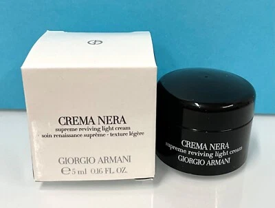 Giorgio Armani Crema Nera Supreme 活肤霜 迷你 0.16 盎司 5 毫升 全新带盒 — 第 1/4 张图片