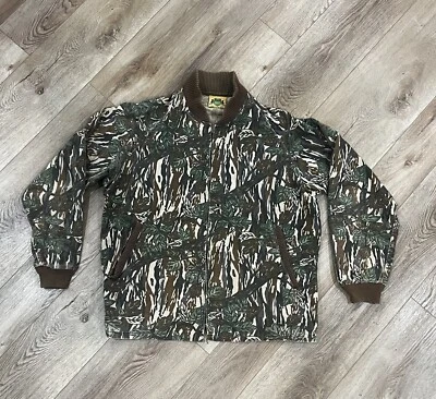 Chaqueta Camuflaje Ideal Vintage Talla Grande Hoja Caza Bosque Foto 1 de 4