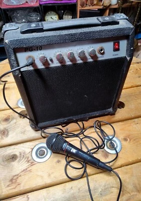 Rocktile PG-10 Elect. Guitar Amp w/ Mic – 10W Practice Combo – Tested - Image 1 of 4