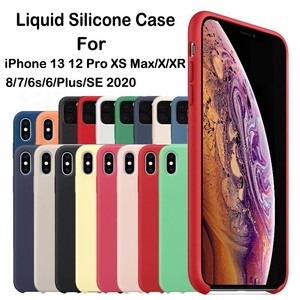 Original Silicone Leather Case For iPhone XS 13 12 11 Pro Max Genuine OEM Cover