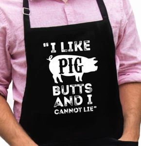 Grembiule I Like Pig Butts divertente novità regalo per festa di papà, marito, papà - Foto 1 di 3