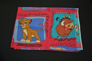 New VTG Disney Lion King Twin Flat Bed Sheet Fabric 90s Bedding Simba Pumba - Picture 1 of 4