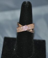 Michael Kors Brilliance Rose Gold & Crystal X Ring Size 7 MKJ28697917