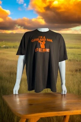 Camiseta Cleveland Marrón Get Drunk Steeler Haters Bark Like Dawg Talla 2XL Foto 1 de 4
