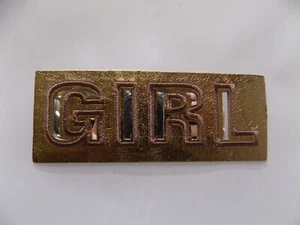 APPLICAZIONE PATCH TOPPA DECORAZIONE TERMOADESIVA IN ECOPELLE ORO " GIRL " - Picture 1 of 1