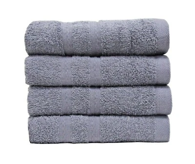 6x Hand Towel Set Grey Super Soft 100% Pure Egyptian Cotton Bathroom Gym Sports - Image 1 of 2
