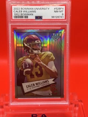 Caleb Williams 2022 Bowman University Chrome 1952 Bowman #52BF4 PSA 9 - Image 1 of 2
