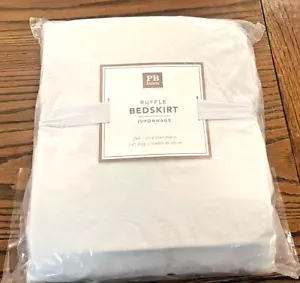 Pottery Barn. PB Teen FULL 3 Tier White Ruffle Bed Skirt. JUPONNAGE. 18" Drop. - Picture 1 of 8
