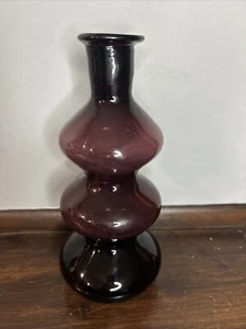 Jarrón vintage Empoli amatista triple calabaza arte vidrio jarra Italia MCM púrpura - Imagen 1 de 11