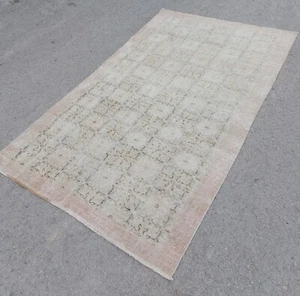 Super Faded Antique Turkish Rug Oriental Oushak Rug Handmade Wool Vintage Rug - Picture 1 of 19