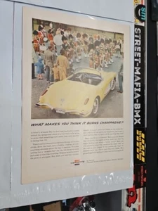 1958 gelbe Chevrolet Corvette SI AD Man Cave Vette Sammler Kunst Geschenk Original  - Bild 1 von 1