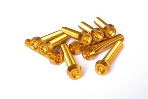 10 pezzi viti in alluminio anni 7075 M5x35 con T25 Torx - viti in alluminio oro - Foto 1 di 1