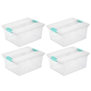 Sterilite Clip Box, Stackable Small Storage Bin with Latching Lid - Picture 1 of 48