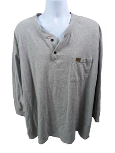Wrangler RIGGS Workwear Men’s 4X 4XL Long Sleeve Henley Gray T4S - Picture 1 of 4