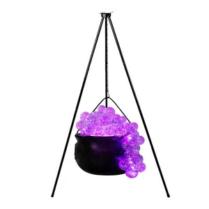 Halloween Witch Cauldron Decor Cauldron on Tripod Spooky Candy Bucket Bowl Decor - Picture 1 of 12