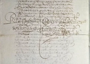 Manuscript 1628 handwritten old Spanish related to Peru watermarks & autographs - Picture 1 of 7