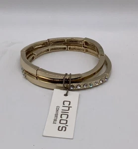 Pulseras dobles doradas CHICO'S nuevas con etiquetas - Imagen 1 de 2