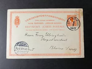 1907 Dutch Antilles Netherlands Postcard Cover St Thomas to Rhine Germany - Picture 1 of 2