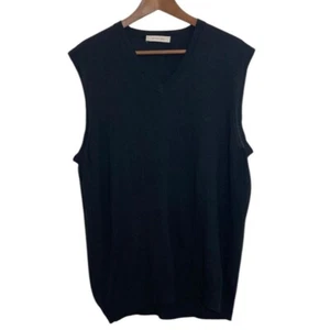 Ermenegildo Zegna Sweater Vest Mens XXL Black Wool Super Fine Knit Sleeveless - Picture 1 of 13