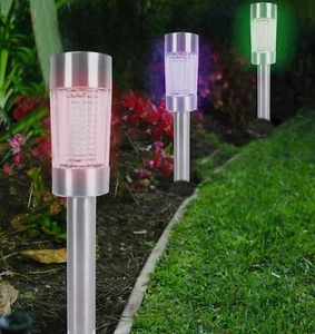 Crosslight Glass Solar Pathway Light Stainless Steel Outdoor Waterproof 1yr Warr - Picture 1 of 8