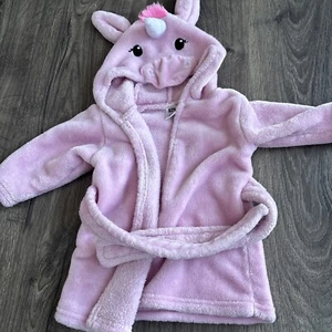 Baby’s Unicorn Soft Unicorn Hooded Pink Bathrobe, 0-9 Months - Picture 1 of 5
