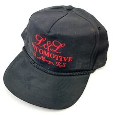 Vintage L & L Automotive St Mary's Kansas Black Rope Snapback Trucker Hat Cap
