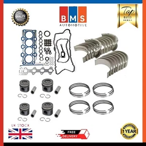 PT204 2.0 COJINETES PRINCIPALES DE EXTREMO GRANDE CON 4X PISTÓN CON ANILLOS KIT DE JUNTA COMPLETA MOTOR - Imagen 1 de 5