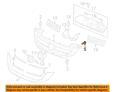 Componentes de rejilla Honda OEM 05-23 Accord Crosstour - Tornillo de placa de identificación 93903422J0 Foto 1 de 2