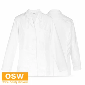 Womens Ladies White Hope Cropped Stain Release Lab Coat - Doctor Chiro Physio - Picture 1 of 7