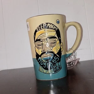"Keep Making Progress" 17oz. KERAMIKTASSE, GEPRÄGTER SCHWARZER MANN signiert PINKLOMELIN - Bild 1 von 6