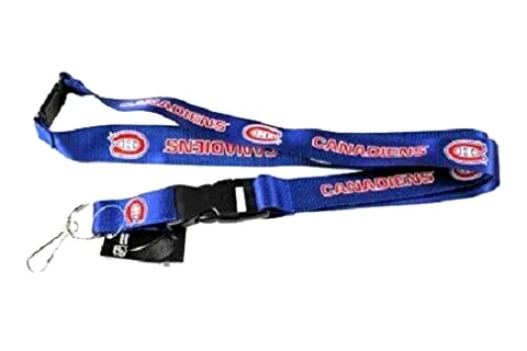 MONTREAL CANADIENS BLUE Lanyard Keychain 2 Sided Rev W/Detachable Buckle NHL NEW Cover