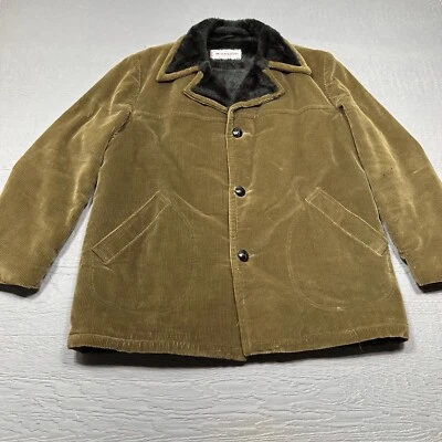 McGregor jacket Mens 44 Brown Corduroy Fleece Lined Button Up Heavy USA Made * - Image 1 of 4