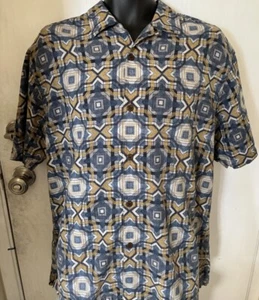 Classic Tommy Bahama 100 % Silk Hawaiian Camping Vacation Men’s RARE Shirt M - Picture 1 of 10
