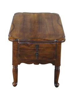 Mid Century Early American Colonial Maple Nightstand Side End Accent Table - Picture 1 of 12