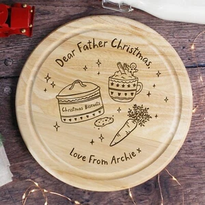 Personalised Dear Father Christmas Xmas Eve Plate Christmas Eve Board Snack Tray - Picture 1 of 12