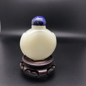 Antique Chinese White Hetian Jade carved Snuff Bottle Qing 鼻烟壶 - Picture 1 of 10