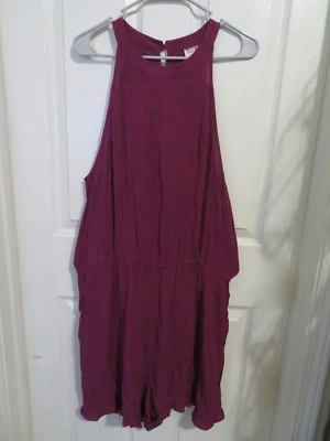 Nuevo Mameluco Pantalones Cortos Para Mujer Mossimo Supply Rojo Borgoña Arrugado Talla XL Foto 1 de 4