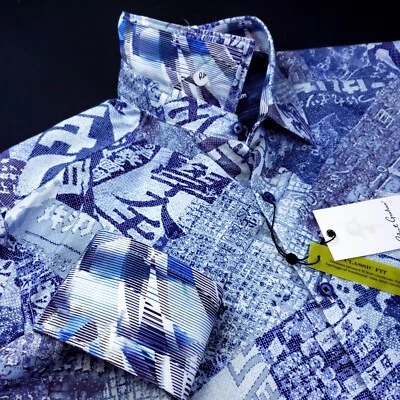 Robert Graham CURRENT EVENTS Japanese Inspired Geometric Graffiti Shirt $268 2XL - Image 1 of 4