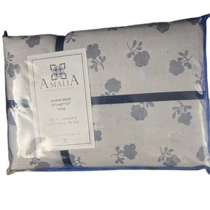 AMALIA HOME COLLECTION LILI BLUMEN SEIDENMISCHUNG JACQUARD SCHEIN PAAR KING SIZE $ 250 - Bild 1 von 2