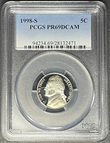 1998-S Proof Jefferson Nickel PCGS PR-69 DCAM, Buy 3 Items, Get $5 Off!! Cover