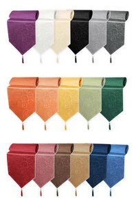 Tischläufer Damast Circle Tischband Tischwäsche Mitteldecke viele Farben Größen - Bild 1 von 20