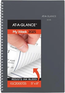 AT-A-GLANCE 2025 Planner, Weekly & Monthly, 5" X 8", Small, Dayminder, Gray - Picture 1 of 12