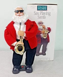 Holiday Home Sax Playing Santa Christmas Decoration Jazz Music Battery Operated - Picture 1 of 11