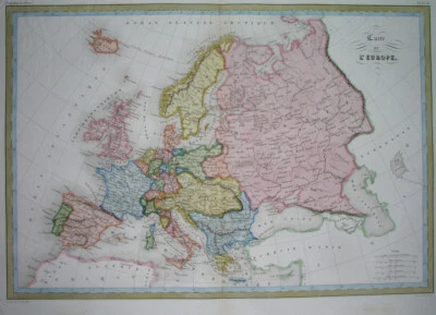 1836 ORIGINAL MAP EUROPE POLAND UKRAINE BOHEMIA BULGARIA GREECE SERBIA ITALY - Image 1 of 4