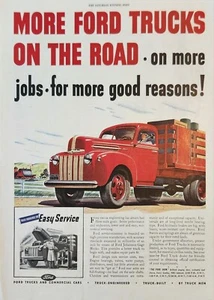 Ford Camion Rosso 1945 Pubblicità d'epoca Su più lavori per più buoni motivi - Foto 1 di 1